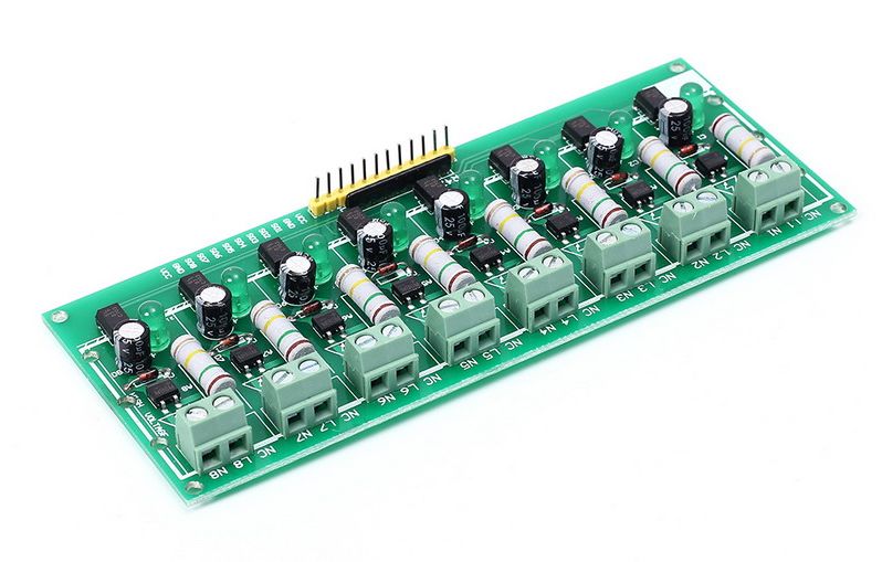 230V AC detectie module 8-kanaal met optocouplers 02